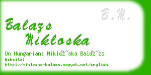 balazs mikloska business card